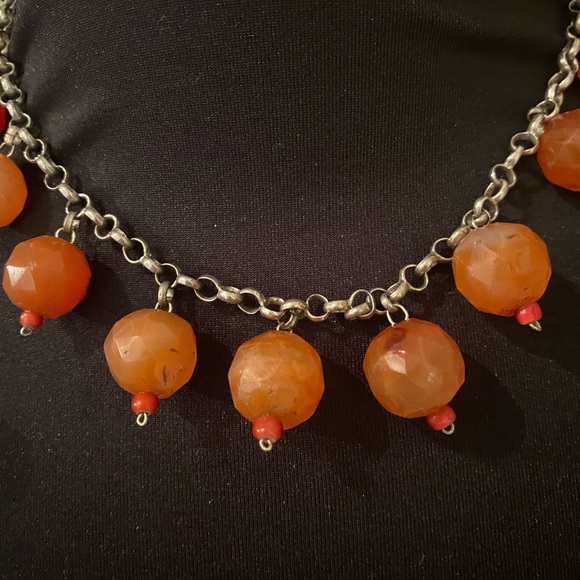 Turkish Carnelian  and Sterling Silver Neckaces - Picture 4 of 12